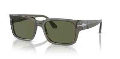 Pre-owned Persol 0po3315s 110358 Transparent Taupe Gray/green Polarized Men's Sunglasses