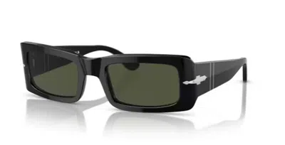 Pre-owned Persol 0po3332s Francis 95/31 Black/green Rectangular 54mm Men's Sunglasses