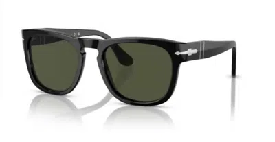 Pre-owned Persol 0po3333s Elio 95/31 Black/green Square 51mm Men's Sunglasses