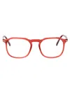 Persol Transparent Red Acetate Optical Glasses In Red