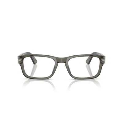 Persol 0po3364v Translucent Grey Acetate Rectangular Eyeglasses In Gray
