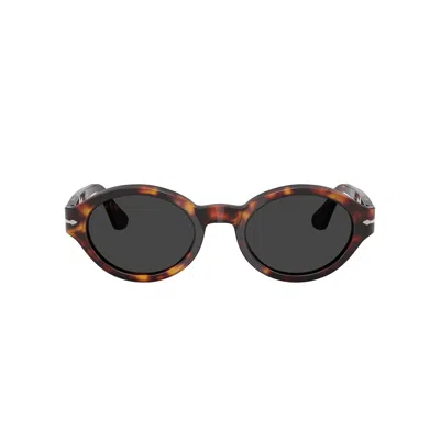 Persol 0po3378s Tortoiseshell Oval Frame Sunglasses With Metallic Detail In Pattern