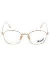 Persol Gold Titanium Optical Glasses In Gold