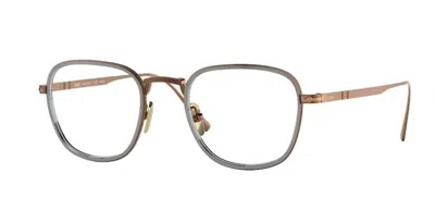 Pre-owned Persol 0po5007vt 8007 Brown/gunmetal Square Unisex Eyeglasses In Clear