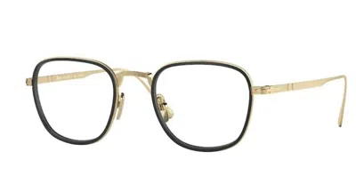 Pre-owned Persol 0po5007vt 8011 Gold/black Square Unisex Eyeglasses In Clear