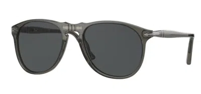 Pre-owned Persol 0po9649s 1103b1 Taupe Grey Transparent/dark Grey Men's Sunglasses In Gray