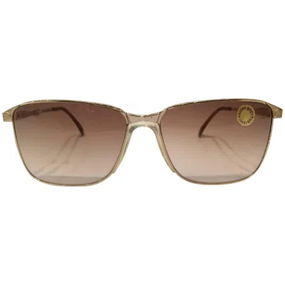 Pre-owned Persol 1980s Vintage Unworn Gold Tone Unisex Sunglasses From Italy In Brown