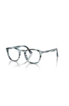 Persol 49mm Round Optical Glasses In Gray