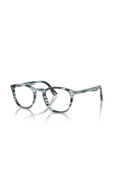 Persol 49mm Round Optical Glasses In Gray