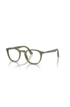 Persol 49mm Round Optical Glasses In Green