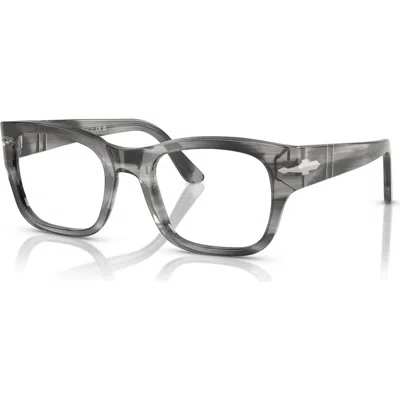Persol 50mm Rectangle Optical Glasses In Gray