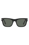 Persol Rectangular Frame Sunglasses In Black/light Blue
