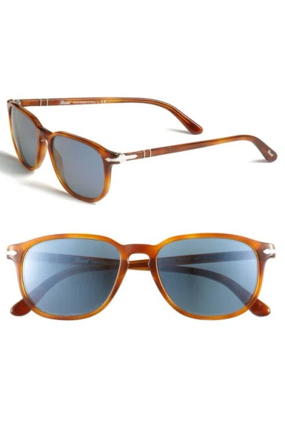 Persol 52mm Retro Inspired Sunglasses In Light Havana/crystal Blue