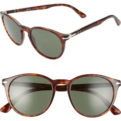 Persol 52mm Round Sunglasses In Brown/green