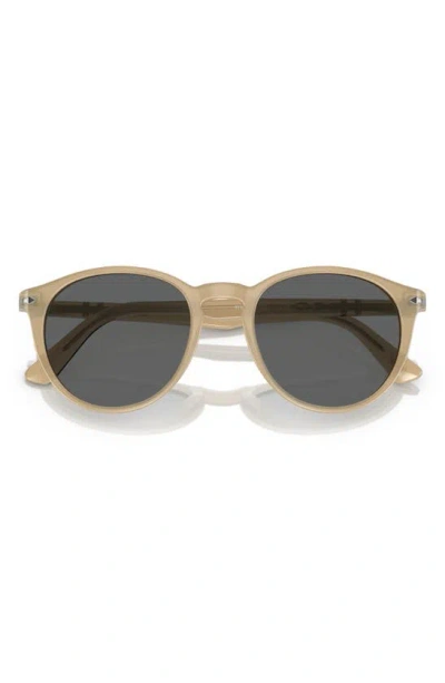 Persol 52mm Round Sunglasses In Opal Beige