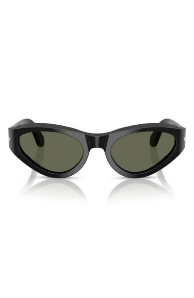 Persol 53mm Polarized Butterfly Sunglasses In Black