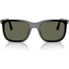Persol 53mm Polarized Rectangular Sunglasses In Black