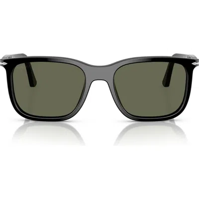 Persol 53mm Polarized Rectangular Sunglasses In Black