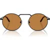 Persol 53mm Polarized Round Sunglasses In Black Brown