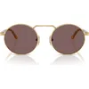 Persol 53mm Polarized Round Sunglasses In Gold