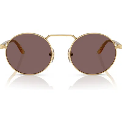 Persol 53mm Polarized Round Sunglasses In Gold