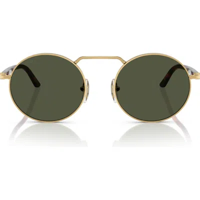 Persol 53mm Polarized Round Sunglasses In Green