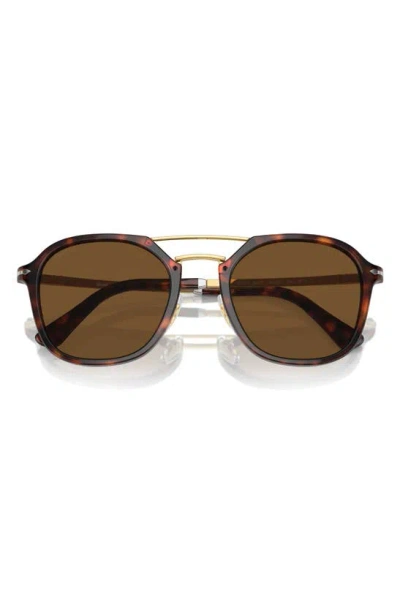 Persol 53mm Polarized Square Sunglasses In Havana