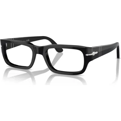 Persol 53mm Rectangle Optical Glasses In Black
