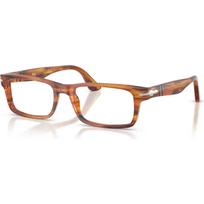 Persol 53mm Rectangle Optical Glasses In Brown