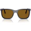 Persol 53mm Rectangular Sunglasses In Marrone