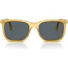 Persol 53mm Rectangular Sunglasses In Blue White