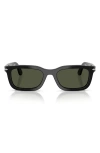 Persol 53mm Rectangular Sunglasses In Green