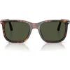 Persol 53mm Rectangular Sunglasses In Havana