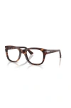 Persol 53mm Square Optical Glasses In Brown