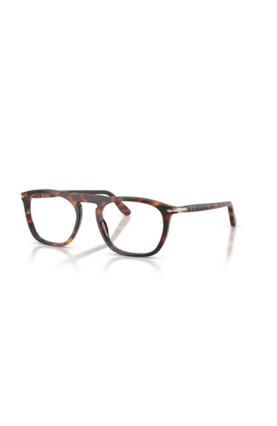 Persol 53mm Square Optical Glasses In Metallic