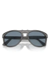 Persol 54mm Pilot Sunglasses In Transparent Grey