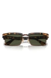 Persol 54mm Rectangular Sunglasses In Light Havana/ Green