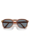 Persol 54mm Square Sunglasses In Caramel/light Blue