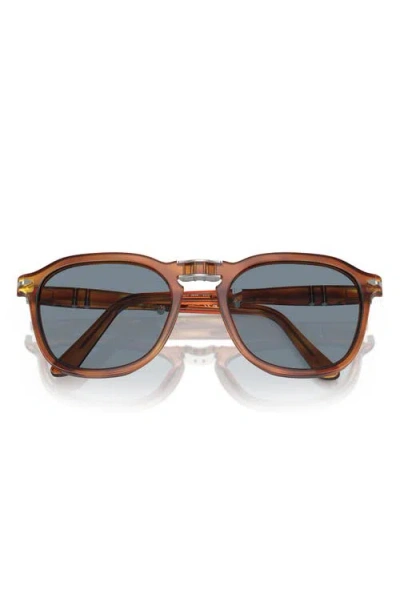 Persol 54mm Square Sunglasses In Caramel/light Blue