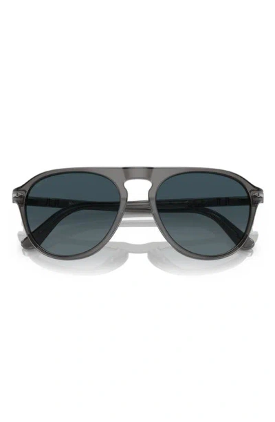 Persol 55mm Gradient Polarized Pilot Sunglasses In Transparent Grey