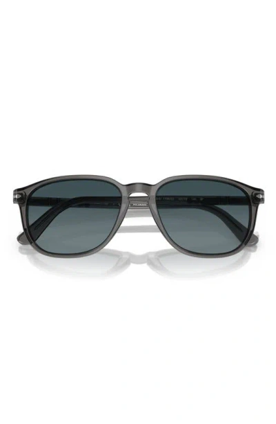 Persol 55mm Gradient Polarized Square Sunglasses In Transparent Grey