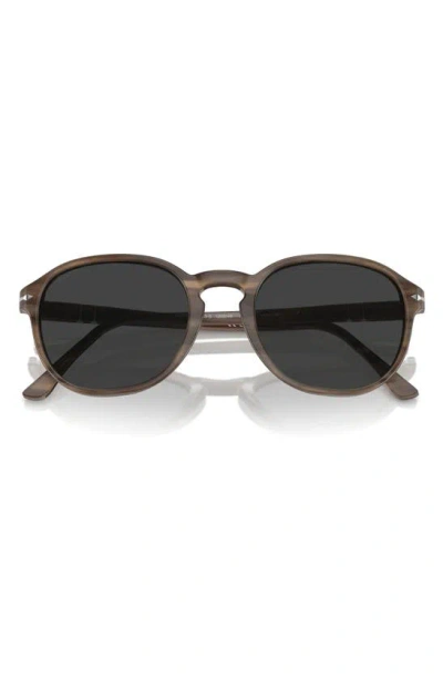 Persol 55mm Polarized Pillow Sunglasses In Striped Brown