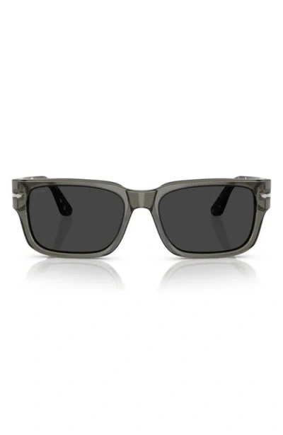 Persol 55mm Polarized Round Sunglasses In Grad Smoke