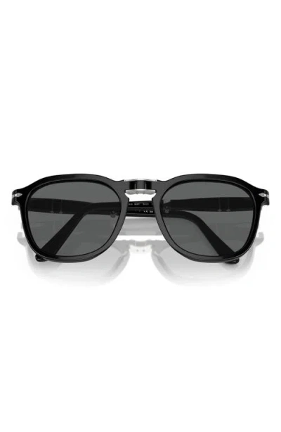 Persol 55mm Polarized Square Sunglasses In Black