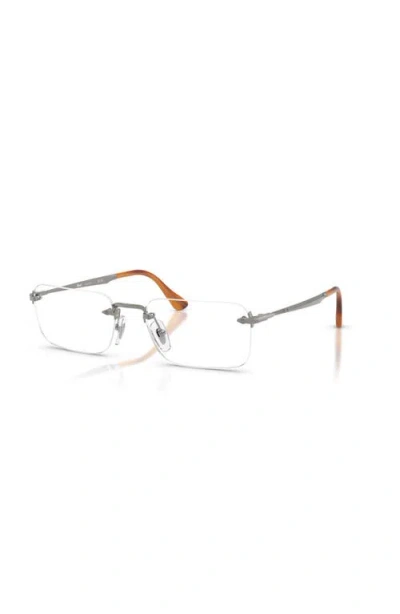 Persol 55mm Rectangle Optical Glasses In Red