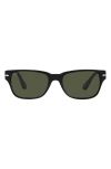 Persol 55mm Rectangular Sunglasses In Black/green