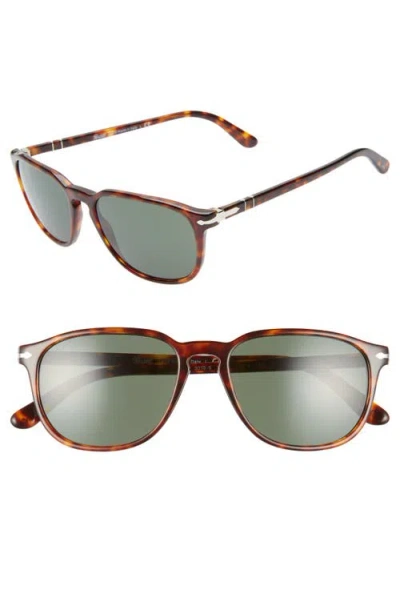 Persol Square Sunglasses, 55mm In Havana/green Solid