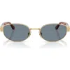Persol 56mm Oval Sunglasses In Metallic
