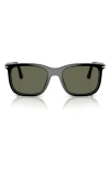 Persol 53mm Polarized Rectangular Sunglasses In Black
