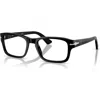 Persol 56mm Rectangle Optical Glasses In Black